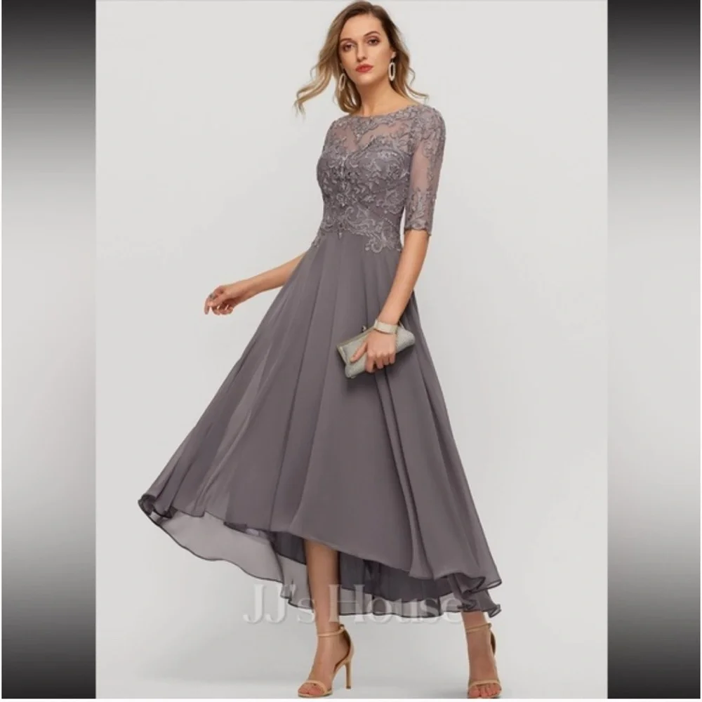 NWT JJs House-A-LineScoop Neck High-Low Chiffon Dress size 8